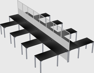 Shared l-shape cubicle