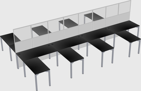 Shared l-shape cubicle