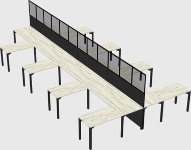 Shared l-shape cubicle