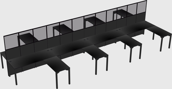 Shared l-shape cubicle