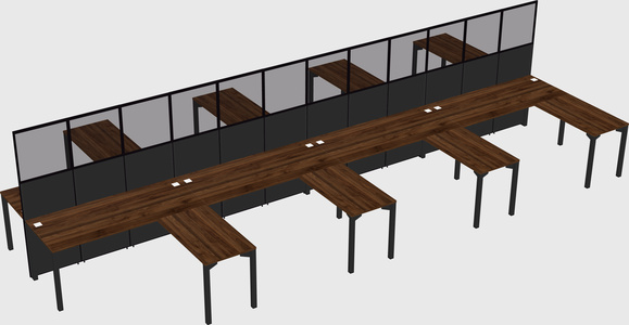 Shared l-shape cubicle