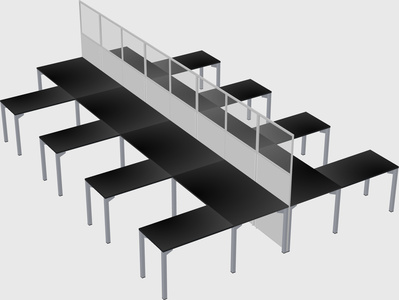 Shared l-shape cubicle