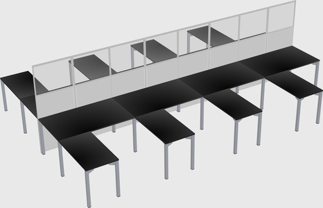 Shared l-shape cubicle