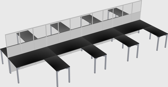 Shared l-shape cubicle