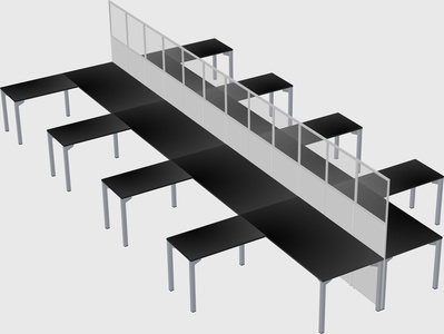 Shared l-shape cubicle