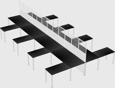 Shared l-shape cubicle