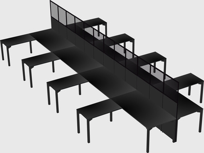 Shared l-shape cubicle