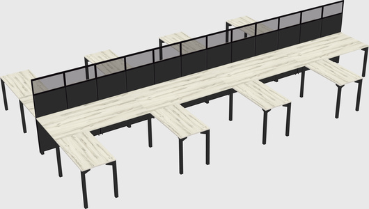 Shared l-shape cubicle