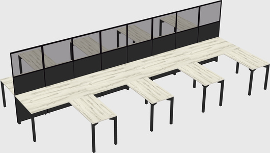 Shared l-shape cubicle