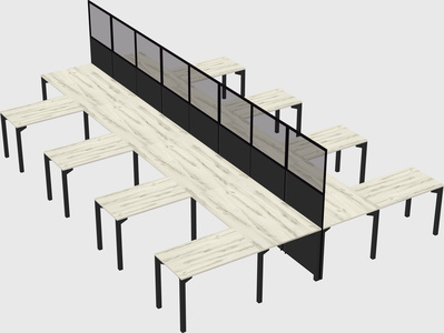 Shared l-shape cubicle