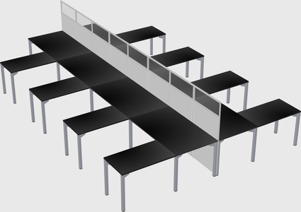 Shared l-shape cubicle