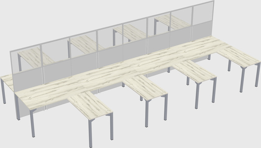 Shared l-shape cubicle