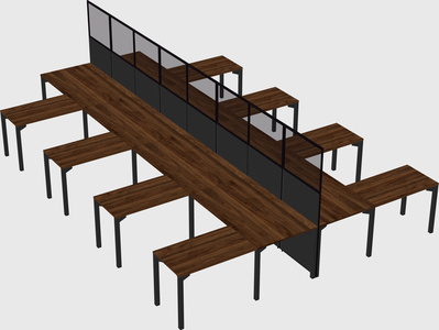 Shared l-shape cubicle