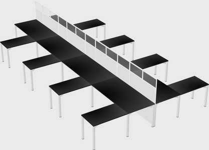 Shared l-shape cubicle