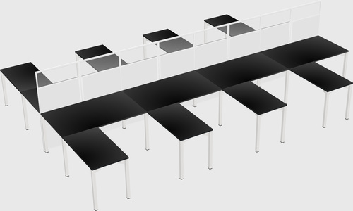 Shared l-shape cubicle