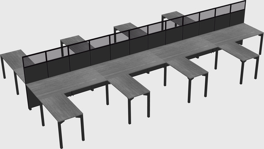 Shared l-shape cubicle