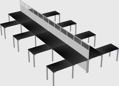 Shared l-shape cubicle