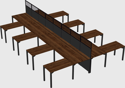 Shared l-shape cubicle
