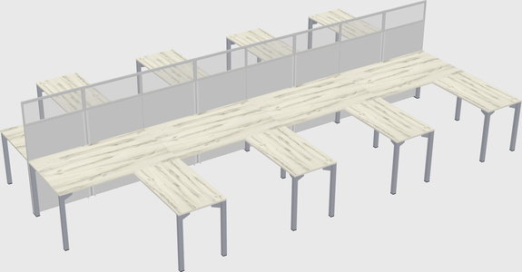 Shared l-shape cubicle