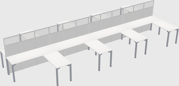 Shared l-shape cubicle