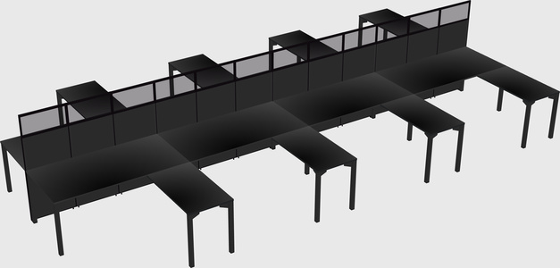 Shared l-shape cubicle