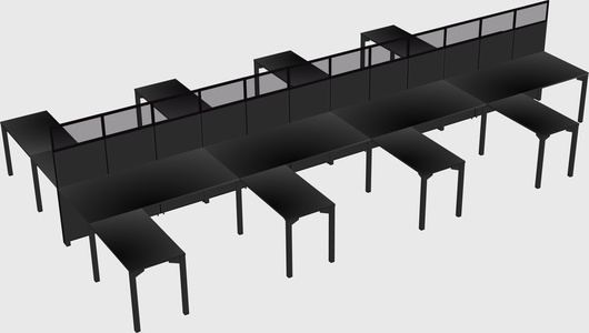 Shared l-shape cubicle