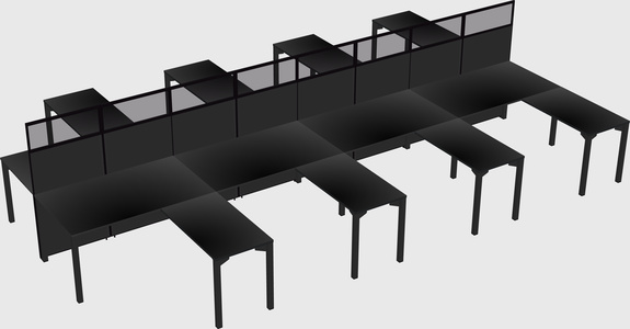 Shared l-shape cubicle