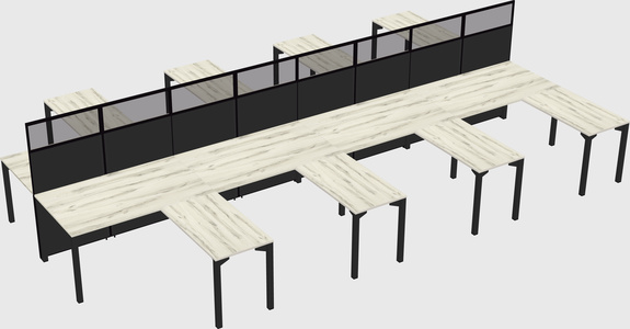Shared l-shape cubicle