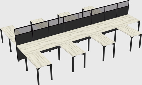 Shared l-shape cubicle