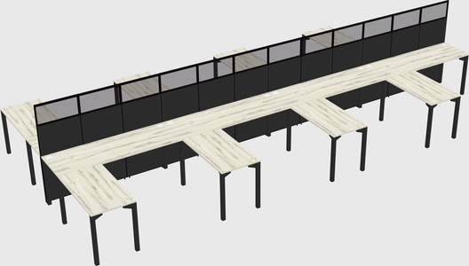 Shared l-shape cubicle