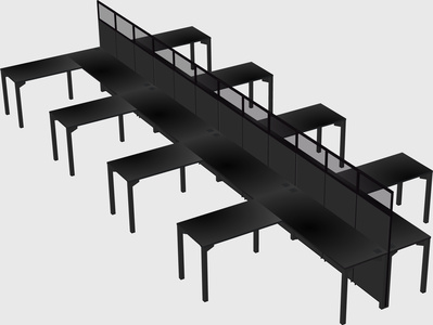 Shared l-shape cubicle