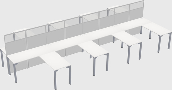 Shared l-shape cubicle