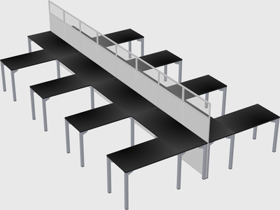 Shared l-shape cubicle