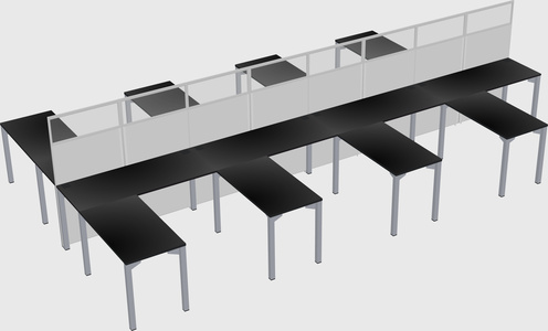 Shared l-shape cubicle