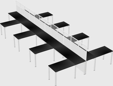 Shared l-shape cubicle
