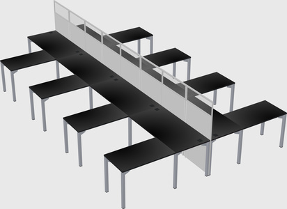 Shared l-shape cubicle