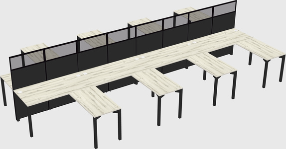 Shared l-shape cubicle