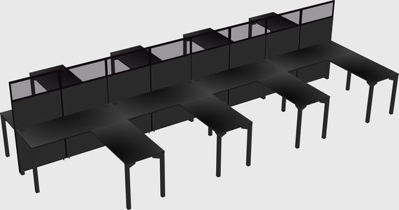 Shared l-shape cubicle