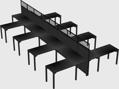 Shared l-shape cubicle