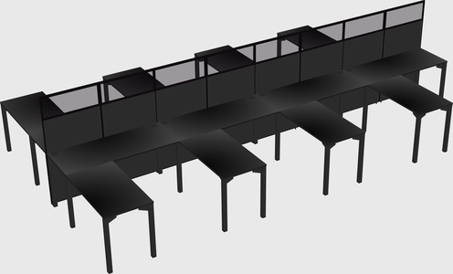 Shared l-shape cubicle