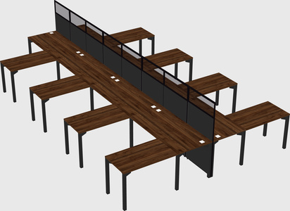 Shared l-shape cubicle