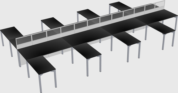 Shared l-shape cubicle