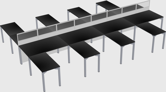 Shared l-shape cubicle