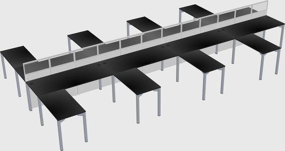 Shared l-shape cubicle