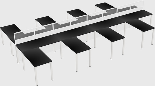 Shared l-shape cubicle