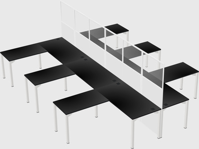 Shared l-shape cubicle