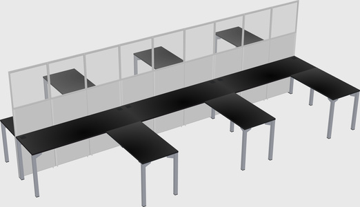Shared l-shape cubicle