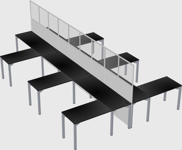 Shared l-shape cubicle