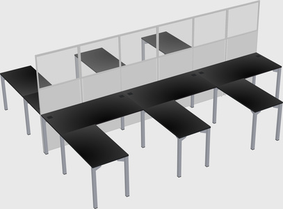 Shared l-shape cubicle
