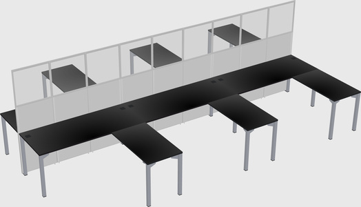 Shared l-shape cubicle